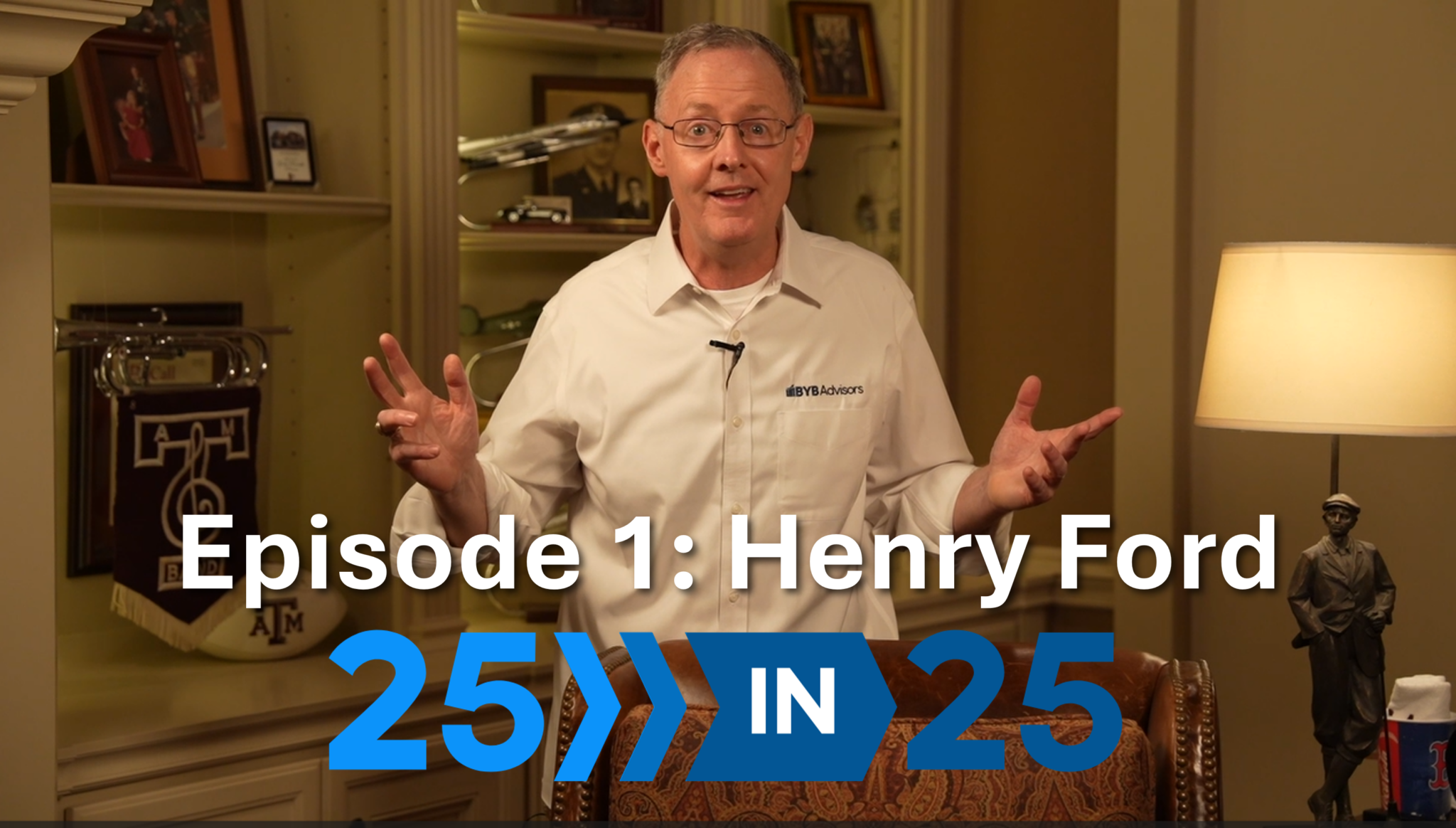 Thumbnail with Chris Alexander for episode 1 of the 25 in 25 podcast series